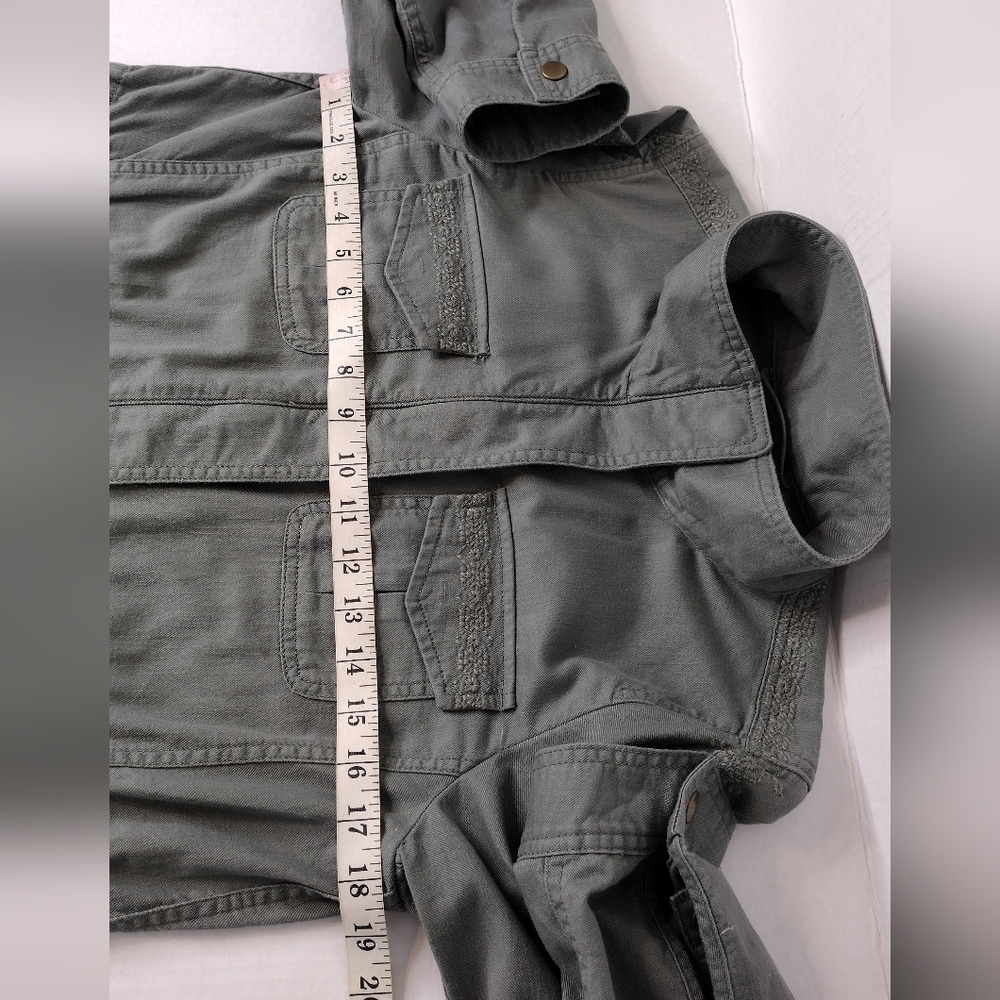 NWOT Talbots Embroidered Full Zipper Snap Button Long Sleeve Utility Jacket - Picture 15 of 16